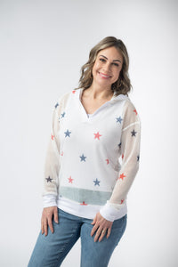American Stars Mesh Hoodie-hoodie-Villari Chic, women's online fashion boutique in Severna, Maryland