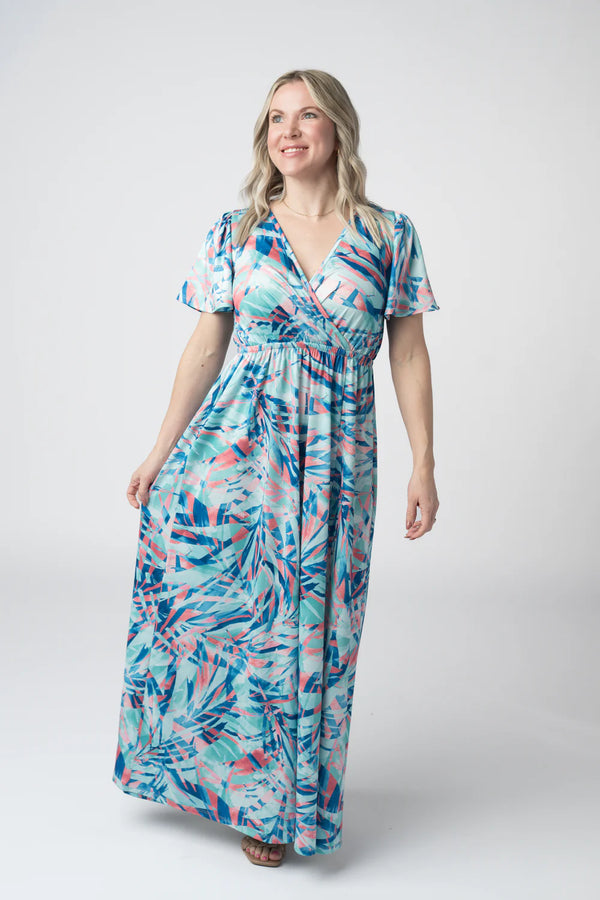 Millie Maxi Dress - Abstract Aqua Breeze-dress-Villari Chic, women's online fashion boutique in Severna, Maryland