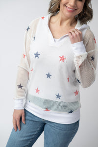 American Stars Mesh Hoodie-hoodie-Villari Chic, women's online fashion boutique in Severna, Maryland