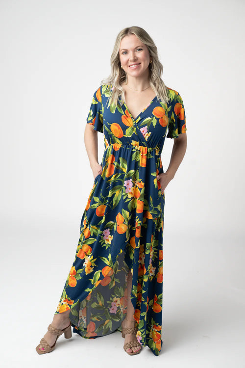 Harley High-Low Dress - Navy Citrus-dress-Villari Chic, women's online fashion boutique in Severna, Maryland