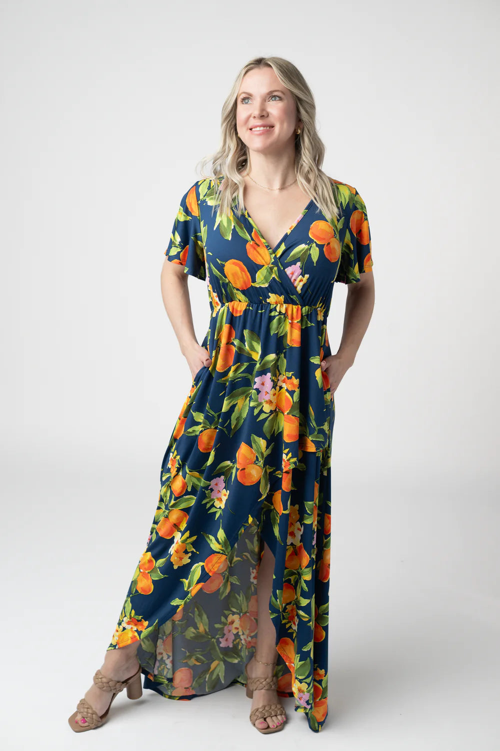 Harley High-Low Dress - Navy Citrus-dress-Villari Chic, women's online fashion boutique in Severna, Maryland
