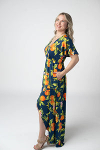 Harley High-Low Dress - Navy Citrus-dress-Villari Chic, women's online fashion boutique in Severna, Maryland