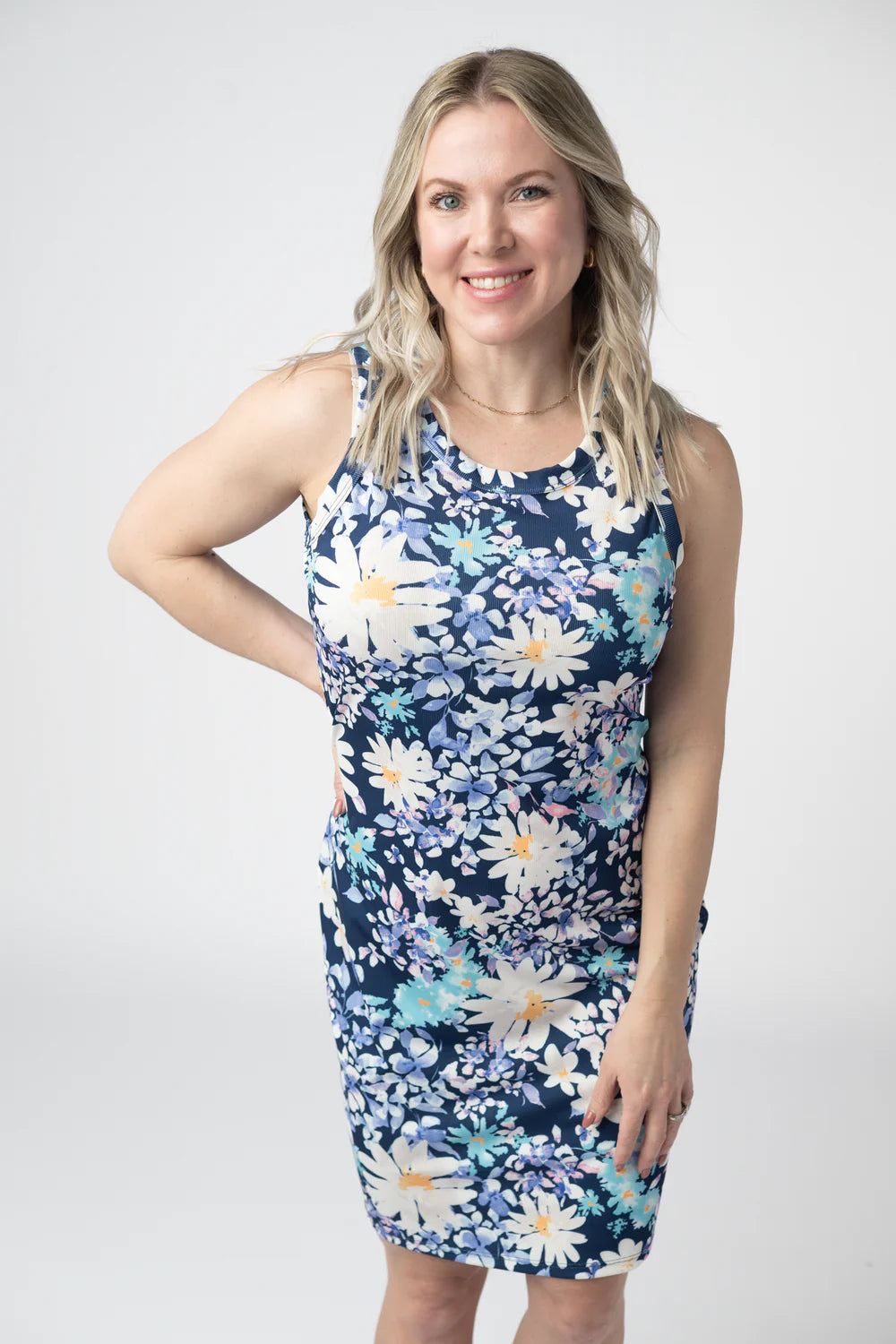 Mariah Ribbed Dress - Daisy Blues-dress-Villari Chic, women's online fashion boutique in Severna, Maryland