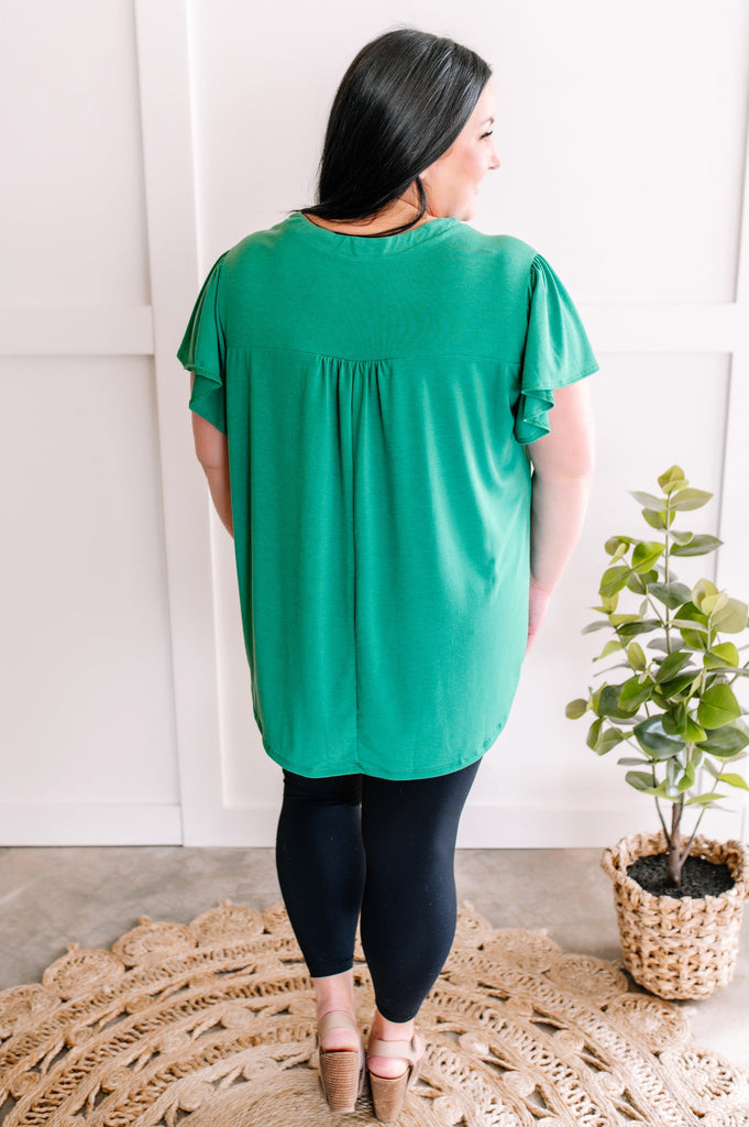 Flowy Gabby Style Top in Solid Jade-Villari Chic, women's online fashion boutique in Severna, Maryland