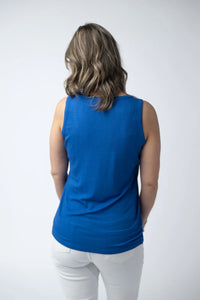 Mila Zipper Tank - Blue-clothing-Villari Chic, women's online fashion boutique in Severna, Maryland