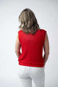 Amaya Open Knit Top - Red-top-Villari Chic, women's online fashion boutique in Severna, Maryland