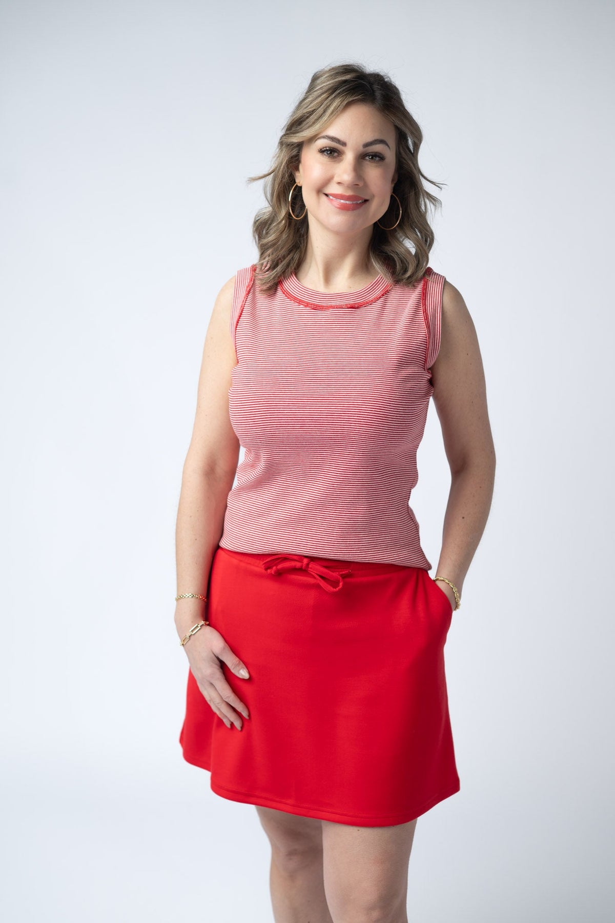 Serena Luxe Skort - Red-skirts-Villari Chic, women's online fashion boutique in Severna, Maryland