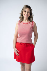 Serena Luxe Skort - Red-skirts-Villari Chic, women's online fashion boutique in Severna, Maryland