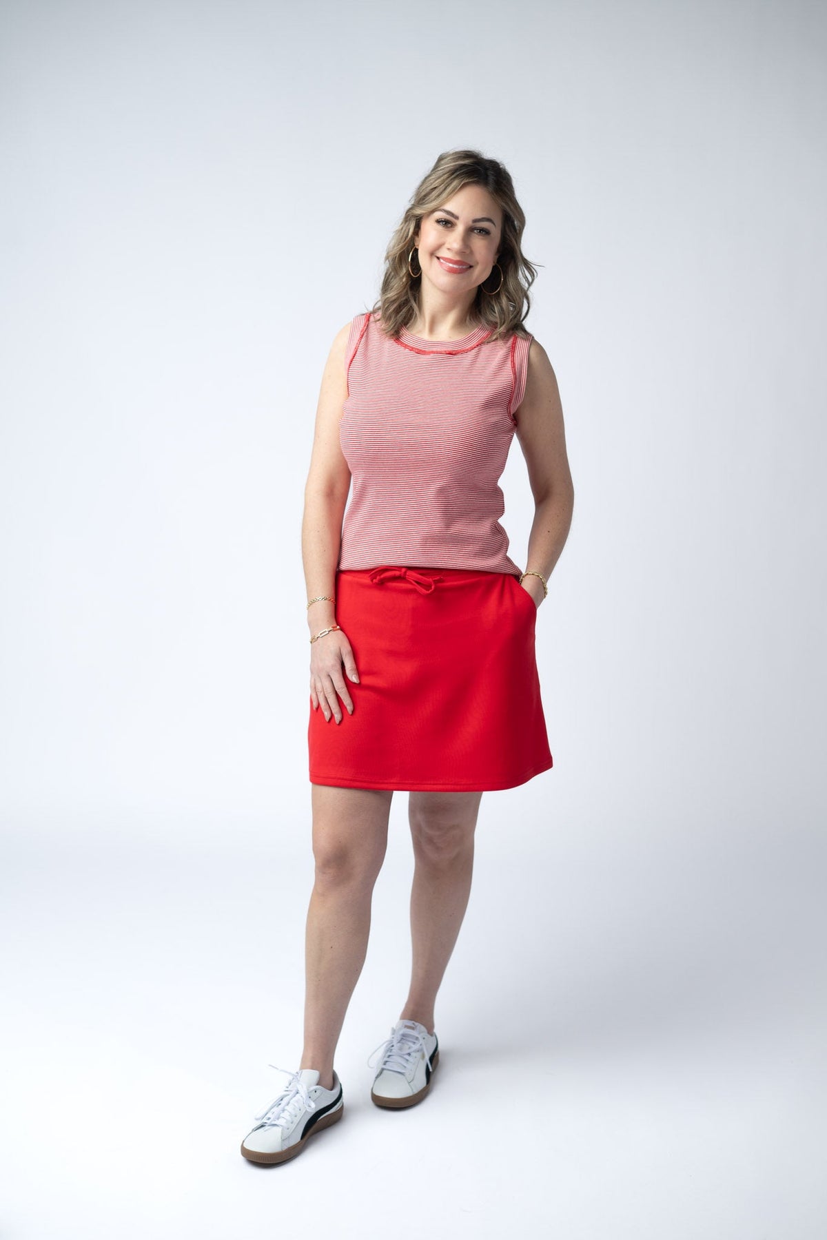 Serena Luxe Skort - Red-skirts-Villari Chic, women's online fashion boutique in Severna, Maryland