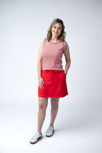 Serena Luxe Skort - Red-skirts-Villari Chic, women's online fashion boutique in Severna, Maryland