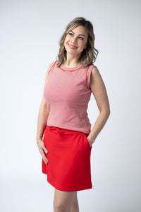 Serena Luxe Skort - Red-skirts-Villari Chic, women's online fashion boutique in Severna, Maryland