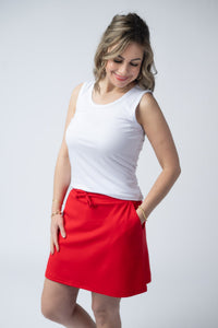 Serena Luxe Skort - Red-skirts-Villari Chic, women's online fashion boutique in Severna, Maryland