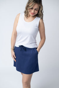 Serena Luxe Skort - Navy-skirts-Villari Chic, women's online fashion boutique in Severna, Maryland