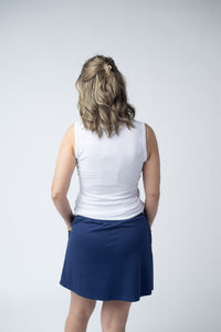 Serena Luxe Skort - Navy-skirts-Villari Chic, women's online fashion boutique in Severna, Maryland