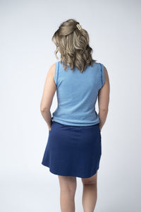 Serena Luxe Skort - Navy-skirts-Villari Chic, women's online fashion boutique in Severna, Maryland