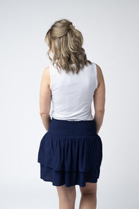 Roxie Ruffle Skort - Navy-skirts-Villari Chic, women's online fashion boutique in Severna, Maryland