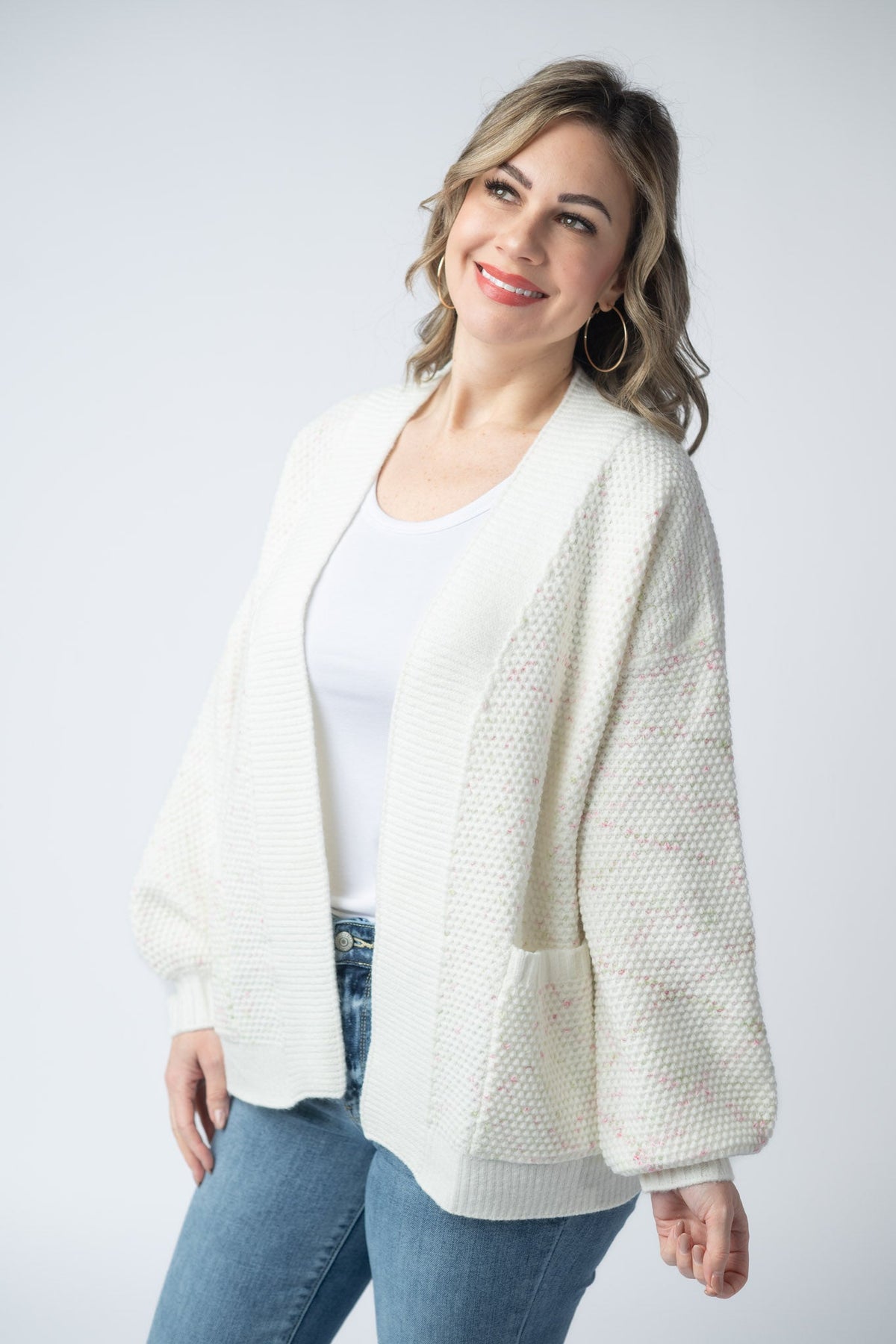 Kinsley Cardigan - Pink and Green Mix-Cardigan-Villari Chic, women's online fashion boutique in Severna, Maryland