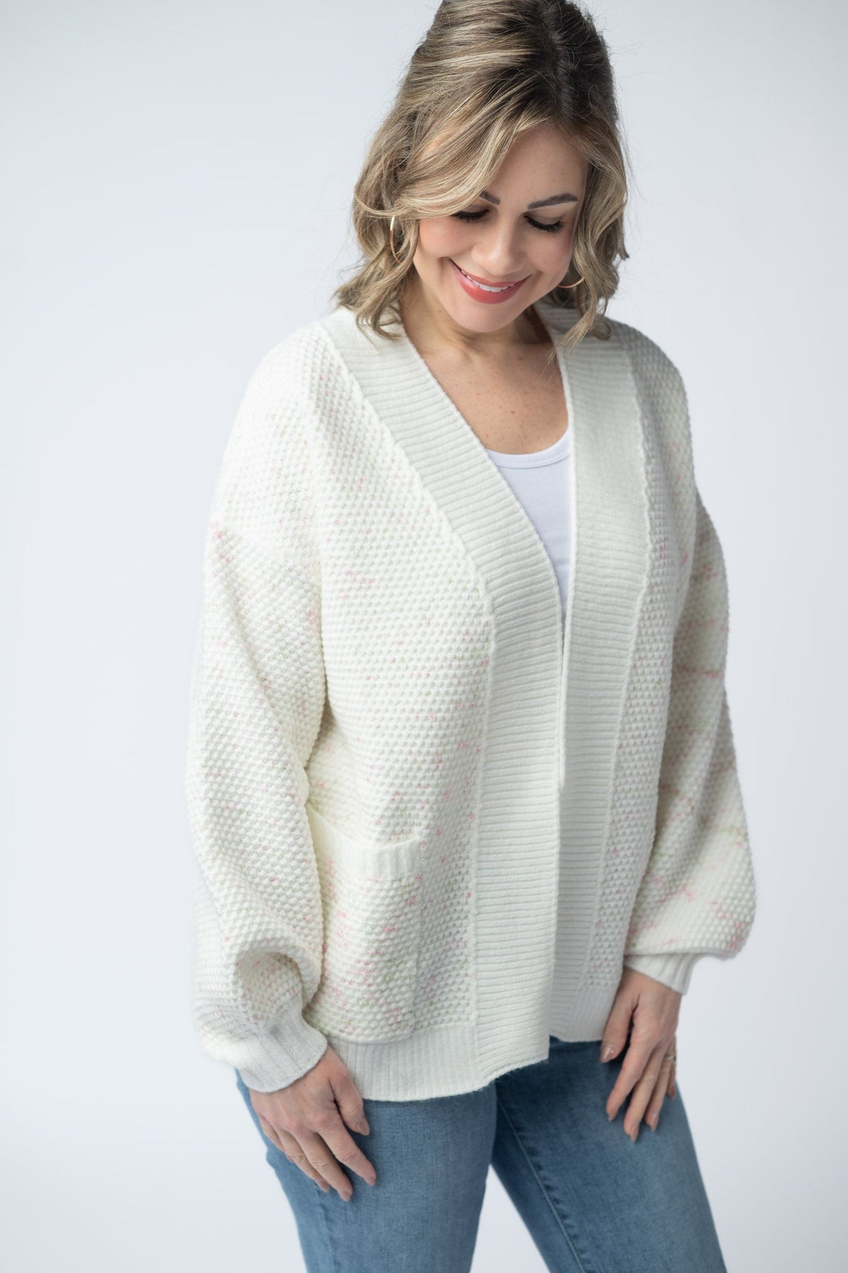 Kinsley Cardigan - Pink and Green Mix-Cardigan-Villari Chic, women's online fashion boutique in Severna, Maryland