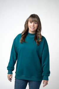 Marley Mock Neck Sweatshirt - Teal-Sweatshirt-Villari Chic, women's online fashion boutique in Severna, Maryland