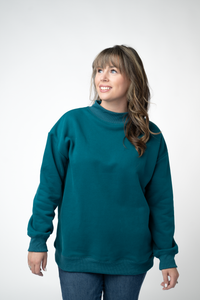 Marley Mock Neck Sweatshirt - Teal-Sweatshirt-Villari Chic, women's online fashion boutique in Severna, Maryland