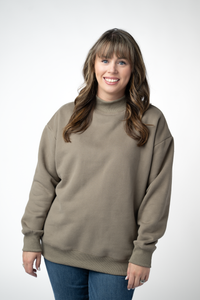 Marley Mock Neck Sweatshirt - Taupe-Sweatshirt-Villari Chic, women's online fashion boutique in Severna, Maryland