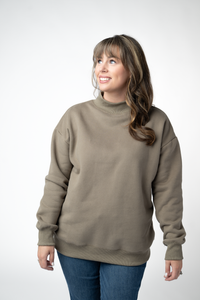 Marley Mock Neck Sweatshirt - Taupe-Sweatshirt-Villari Chic, women's online fashion boutique in Severna, Maryland