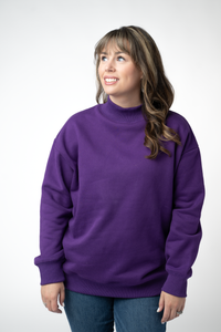 Marley Mock Neck Sweatshirt - Purple-Sweatshirt-Villari Chic, women's online fashion boutique in Severna, Maryland