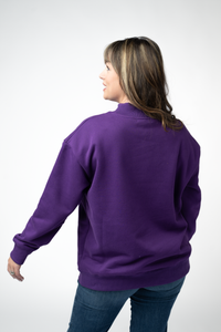 Marley Mock Neck Sweatshirt - Purple-Sweatshirt-Villari Chic, women's online fashion boutique in Severna, Maryland
