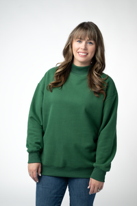 Marley Mock Neck Sweatshirt - Forest Green-Sweatshirt-Villari Chic, women's online fashion boutique in Severna, Maryland