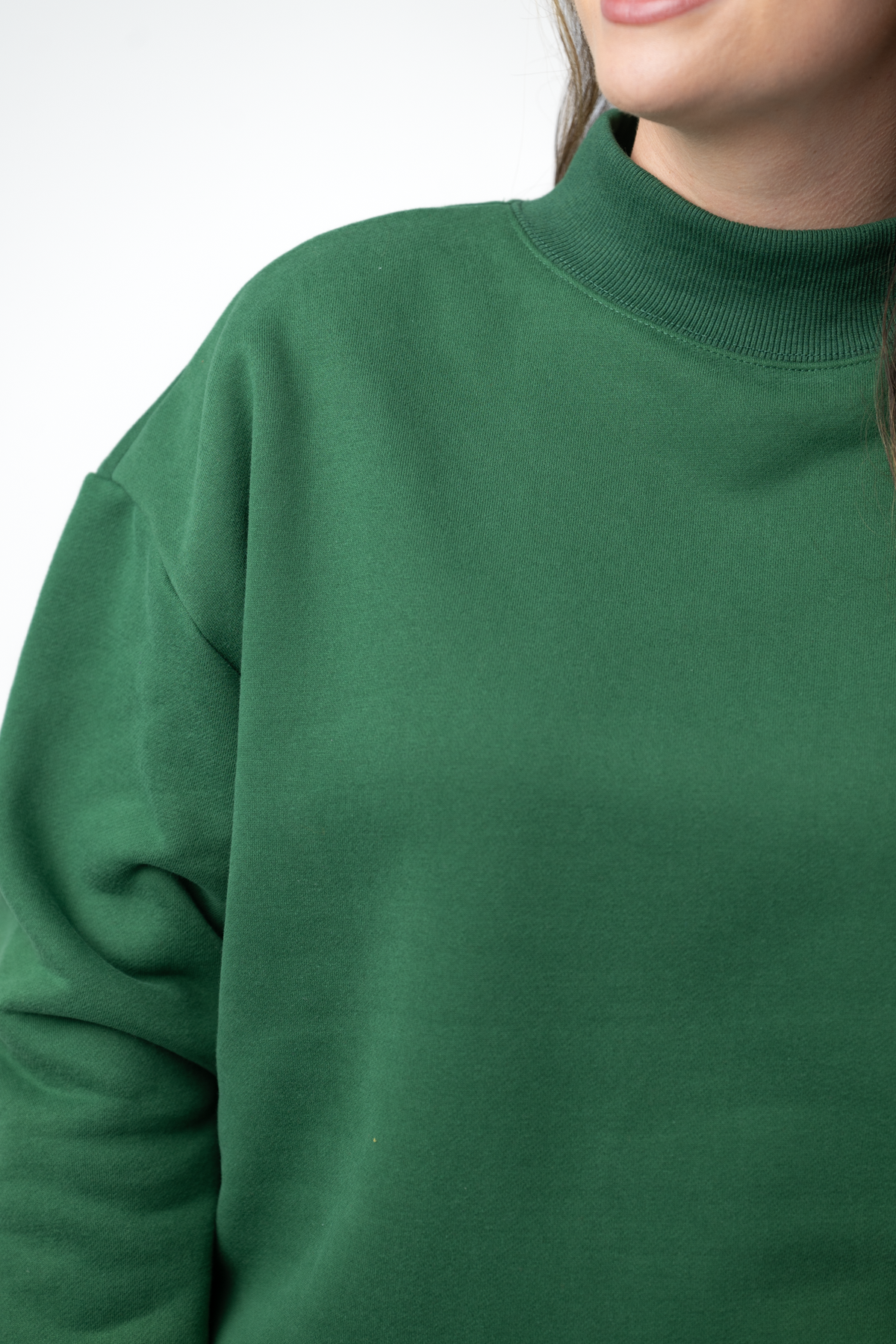 Marley Mock Neck Sweatshirt - Forest Green-Sweatshirt-Villari Chic, women's online fashion boutique in Severna, Maryland