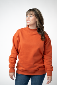 Marley Mock Neck Sweatshirt - Pumpkin-Sweatshirt-Villari Chic, women's online fashion boutique in Severna, Maryland