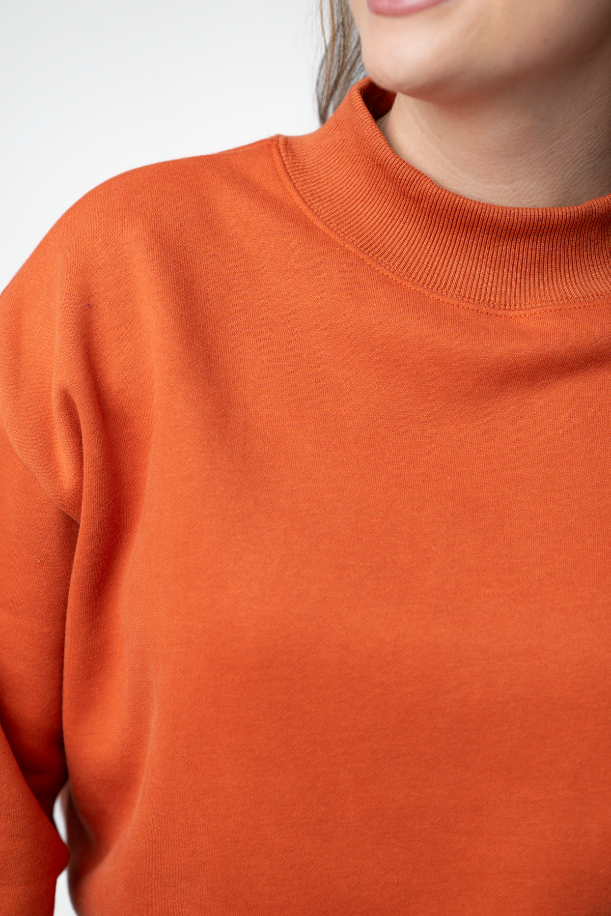 Marley Mock Neck Sweatshirt - Pumpkin-Sweatshirt-Villari Chic, women's online fashion boutique in Severna, Maryland