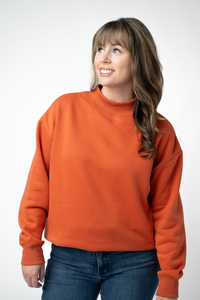 Marley Mock Neck Sweatshirt - Pumpkin-Sweatshirt-Villari Chic, women's online fashion boutique in Severna, Maryland