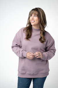 Marley Mock Neck Sweatshirt - Mauve-Sweatshirt-Villari Chic, women's online fashion boutique in Severna, Maryland
