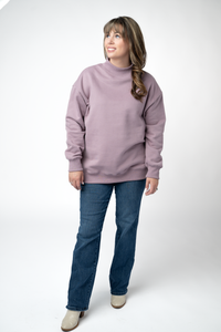 Marley Mock Neck Sweatshirt - Mauve-Sweatshirt-Villari Chic, women's online fashion boutique in Severna, Maryland