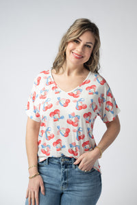 Chloe Cozy Top - Patriotic Cherries-Tops-Villari Chic, women's online fashion boutique in Severna, Maryland