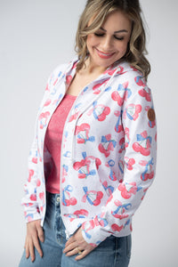 Fullzip Hoodie - Patriotic Cherries-hoodie-Villari Chic, women's online fashion boutique in Severna, Maryland