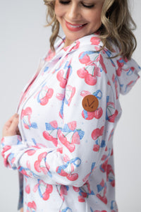 Fullzip Hoodie - Patriotic Cherries-hoodie-Villari Chic, women's online fashion boutique in Severna, Maryland