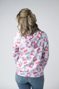 Fullzip Hoodie - Patriotic Cherries-hoodie-Villari Chic, women's online fashion boutique in Severna, Maryland