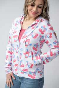 Fullzip Hoodie - Patriotic Cherries-hoodie-Villari Chic, women's online fashion boutique in Severna, Maryland