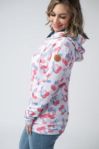 Hailey Pullover Hoodie - Patriotic Cherries-Hoodie-Villari Chic, women's online fashion boutique in Severna, Maryland