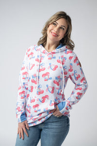 Hailey Pullover Hoodie - Patriotic Cherries-Hoodie-Villari Chic, women's online fashion boutique in Severna, Maryland