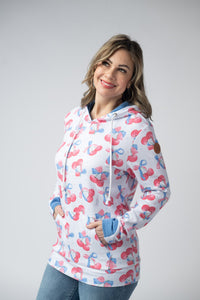 Hailey Pullover Hoodie - Patriotic Cherries-Hoodie-Villari Chic, women's online fashion boutique in Severna, Maryland