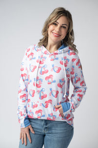 Hailey Pullover Hoodie - Patriotic Cherries-Hoodie-Villari Chic, women's online fashion boutique in Severna, Maryland