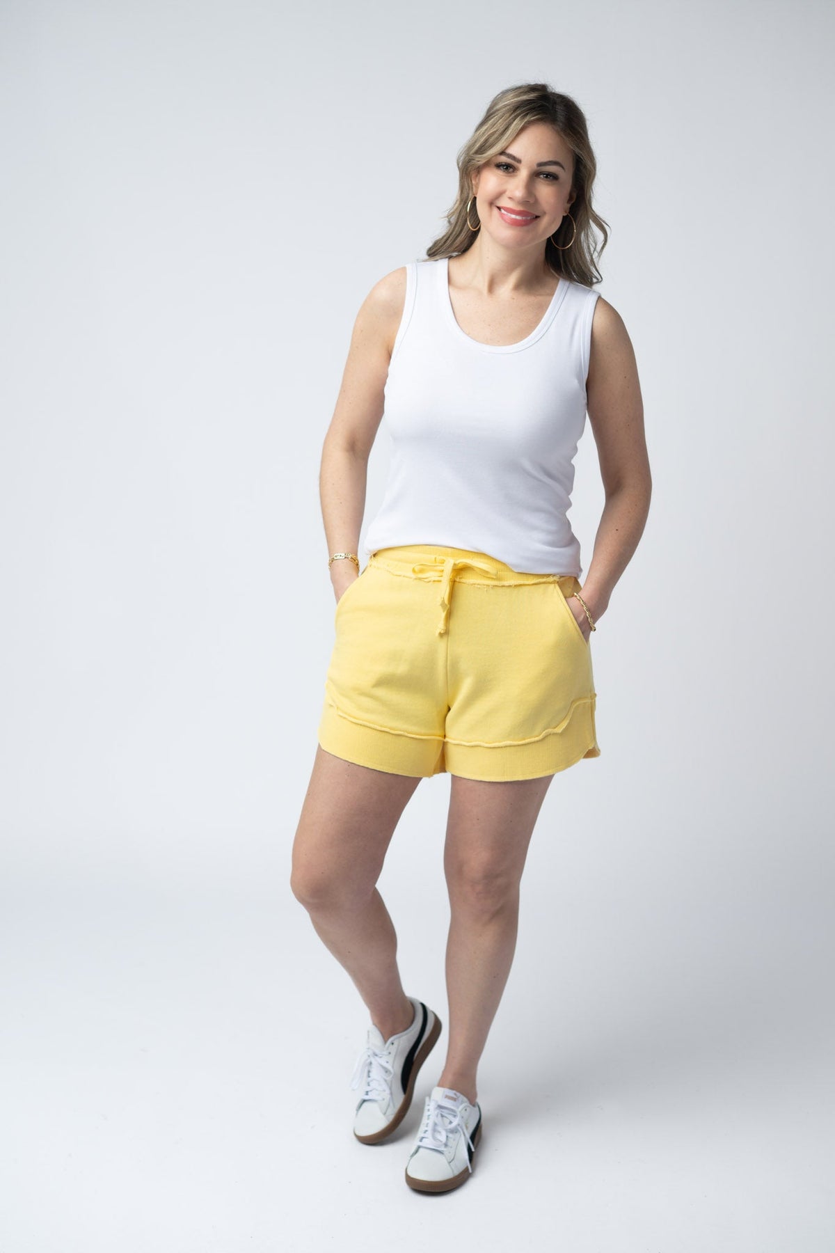 French Terry Stevie Shorts - Lemon-Villari Chic, women's online fashion boutique in Severna, Maryland