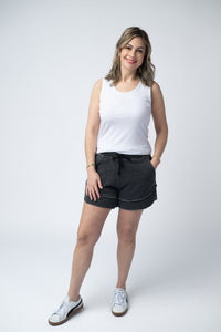 French Terry Stevie Shorts - Black-Villari Chic, women's online fashion boutique in Severna, Maryland