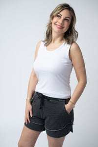 French Terry Stevie Shorts - Black-Villari Chic, women's online fashion boutique in Severna, Maryland