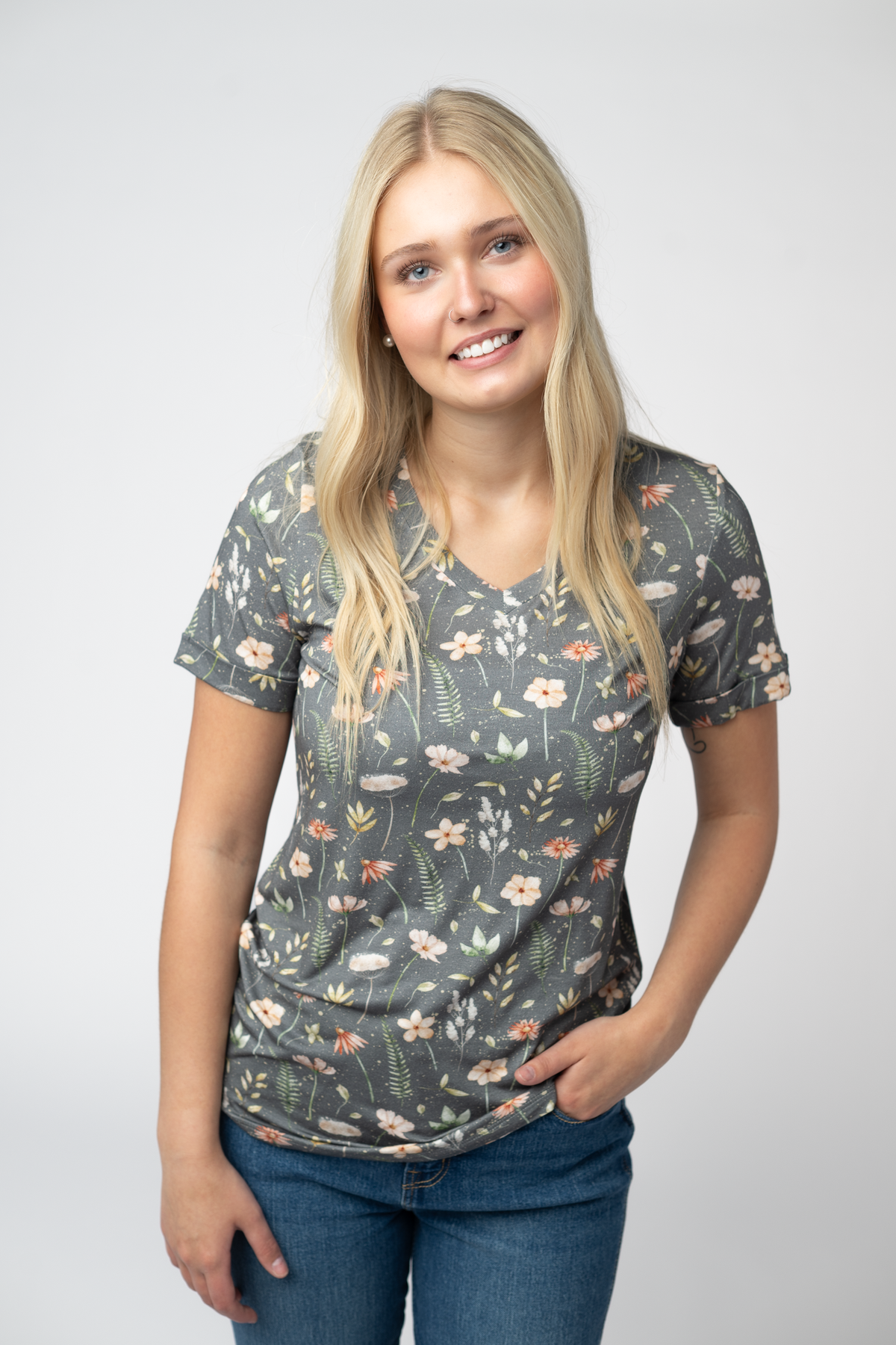 Sophie Top - Wildflower Meadow-Shirts-Villari Chic, women's online fashion boutique in Severna, Maryland