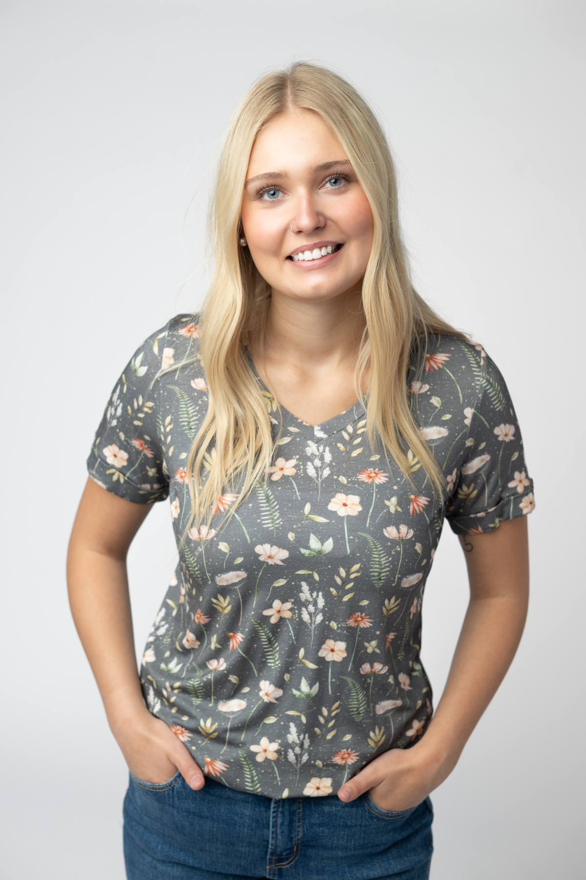 Sophie Top - Wildflower Meadow-Shirts-Villari Chic, women's online fashion boutique in Severna, Maryland