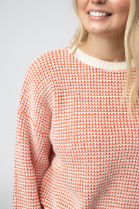 Charlotte Sweater - Orange and Ivory-Sweater-Villari Chic, women's online fashion boutique in Severna, Maryland